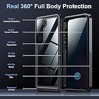Vista 5 de Temdan Funda para Samsung Galaxy S23, Impermeable con Protector de Lente y Pantalla Incorporado [Cuerpo Completo Resistente a Golpes][Resistente a