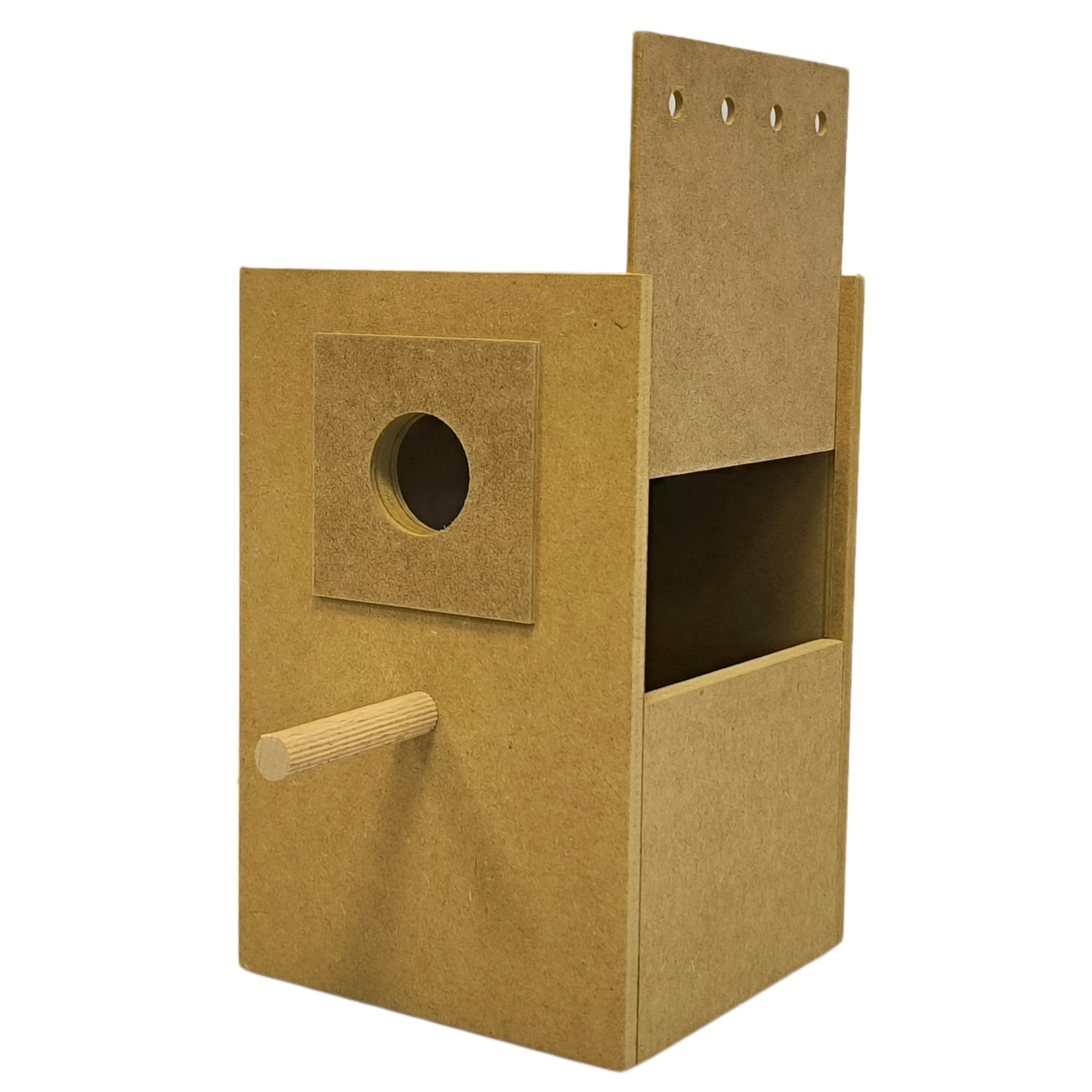 Nid Vertical pour Agapornis Iséparables, Abri d'élevage vertical en bois pour oiseaux avec attaches pour cages à oiseaux, 28 cm x 18 cm x 18 cm