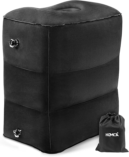 HOMCA Inflatable Travel Foot Rest Pillow, Adjustable Height