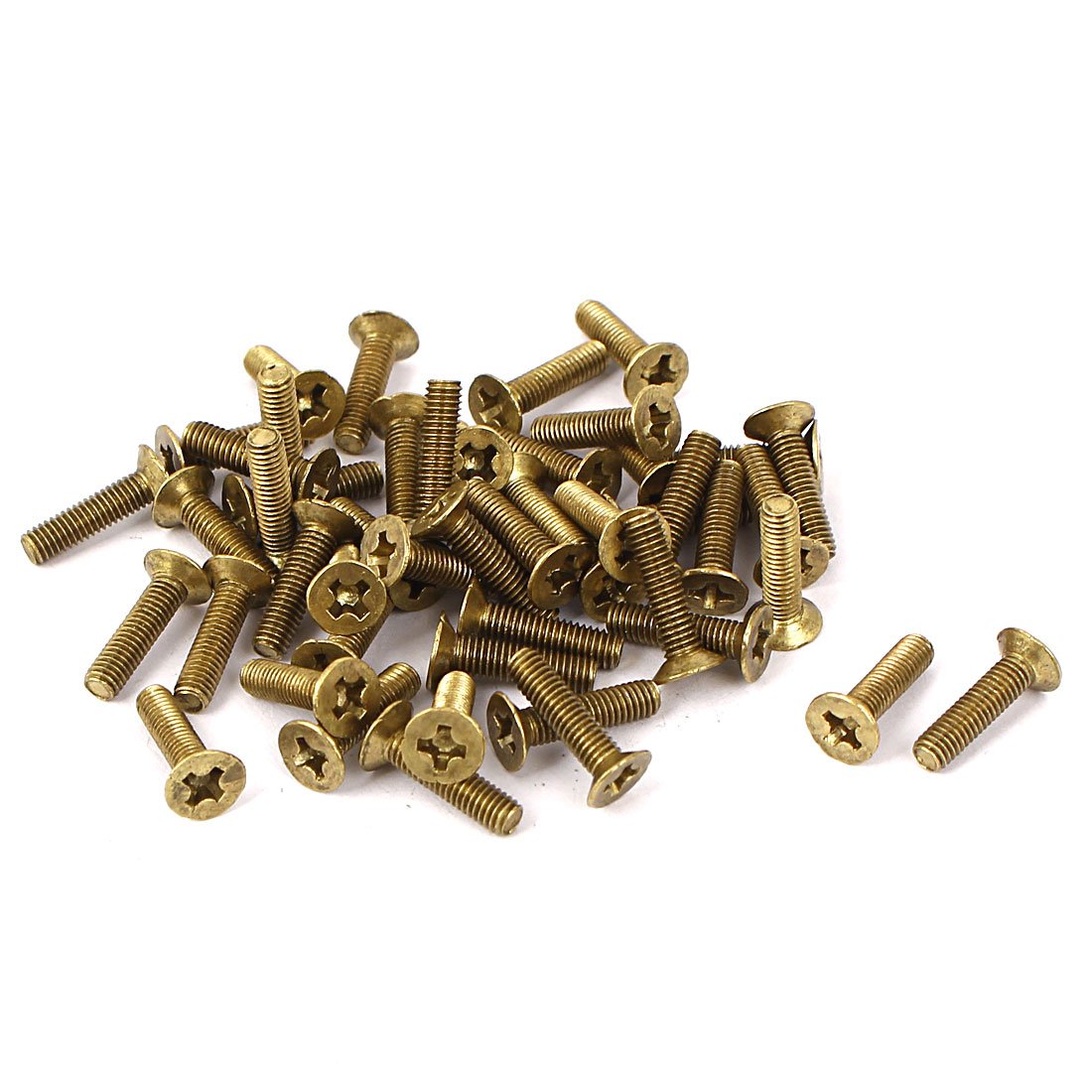 Uxcell Brass Sourcingmap M3 X 12Mm Gb819 Phillips Drive Countersunk Screws Tone 50 Pcs