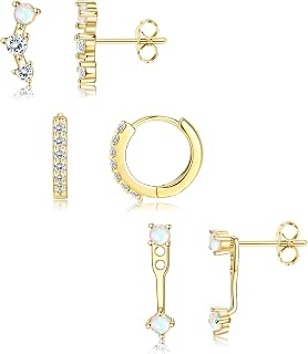 FIASASO Sterling Silver Earrings for Women Hypoallergenic Stud Hoop Earring