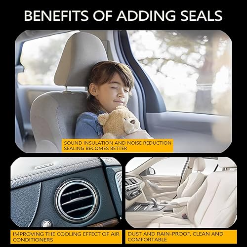 Miniatura 6 de AUCELI Burlete de sellado de puerta de automóvil, tira de sellado de puerta automotriz en forma de B, autoadhesiva, impermeable, insonorizada, borde