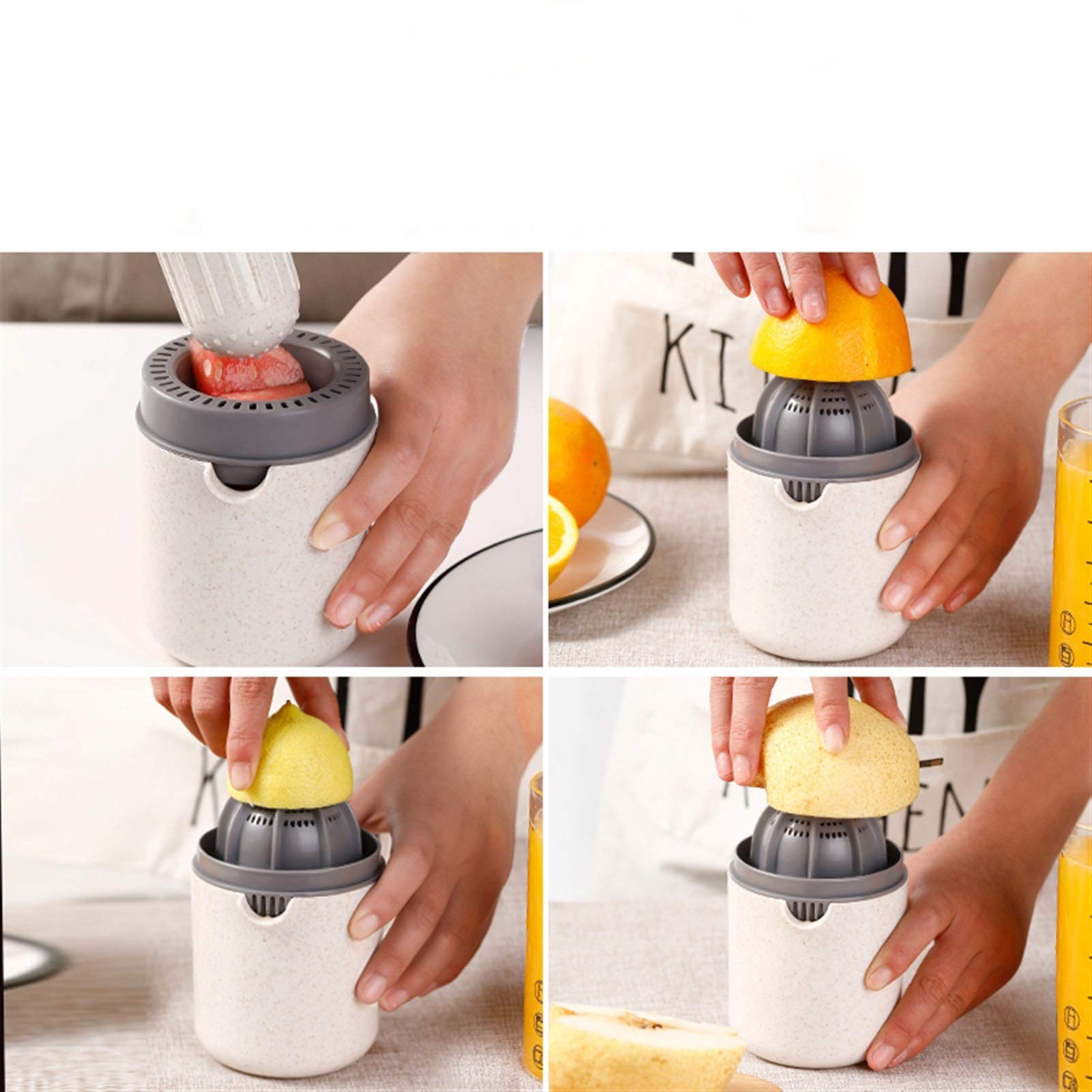 Prensa de cítricos Juicer de plástico, manual de prensa, procesadores manuales, juice Squeeter Exprimidor de Naranja - Accesorio de cocina (3 unidades)