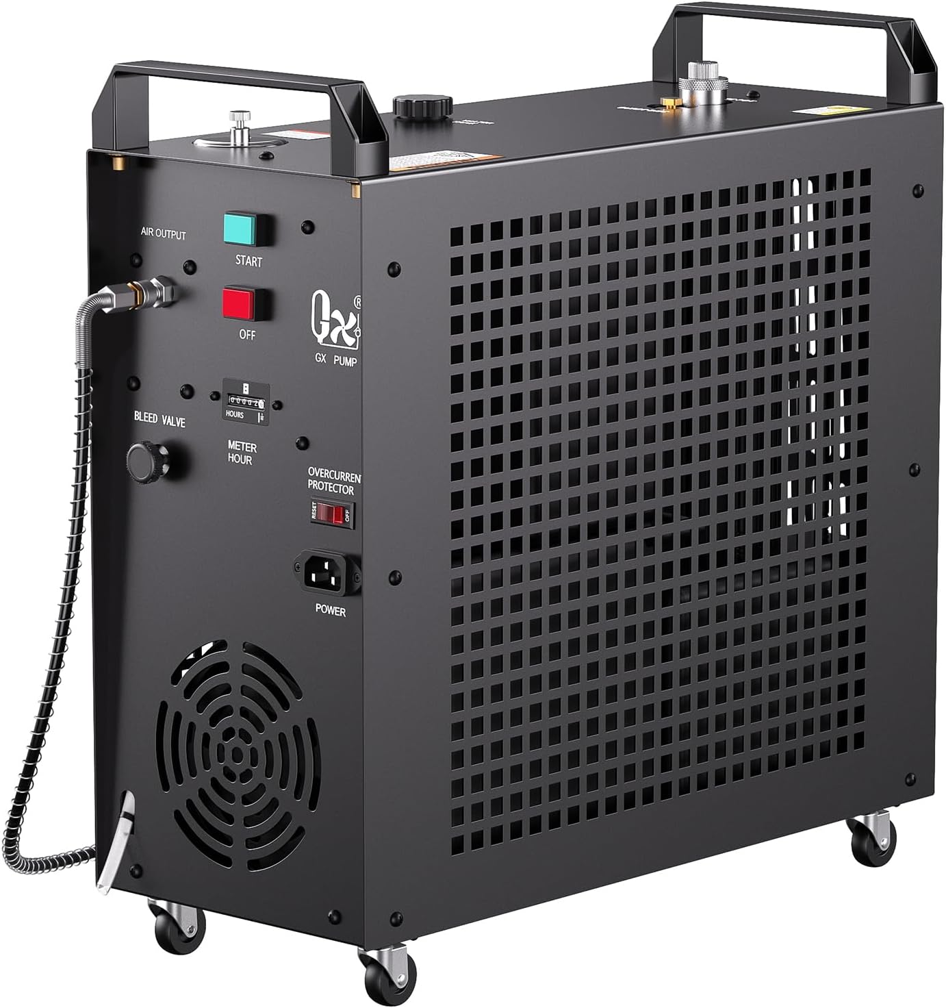 GX- E-5K1 PCP Air Compressor, 5800psi 110V 900W, Auto-Stop Setting, 1 Piston & 4 Stages Compression, Water and Fan Cooling, Moisture Filter,10 Hours Continuous Work
