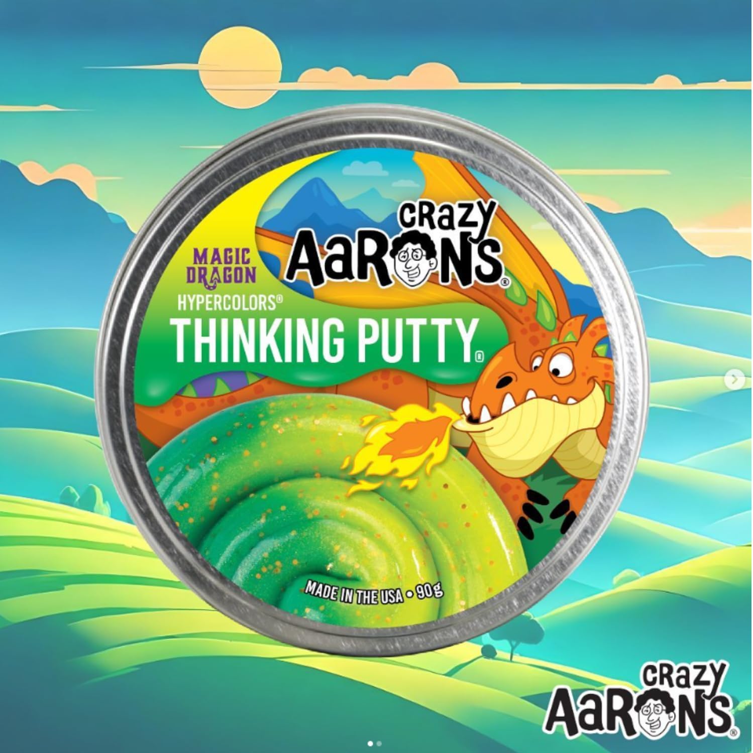 Crazy Aaron's Thinking Putty® - Magic Dragon Hypercolor - Color Changing Putty for Kids and Adults in a 4" Tin - Creative and Endless Fun, Stress Relief Therapy Toys, Never Dries Out - Made in USA