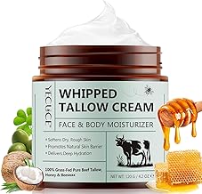 flasture Beef Tallow for Skin, Tallow and Honey Balm (4.2 oz) - Tallow Face Moisturizer, Deeply Moisturizing Grass-Fed Tallow Face Moisturizer for Body - All-Natural Hydration for Soft, Supple Skin