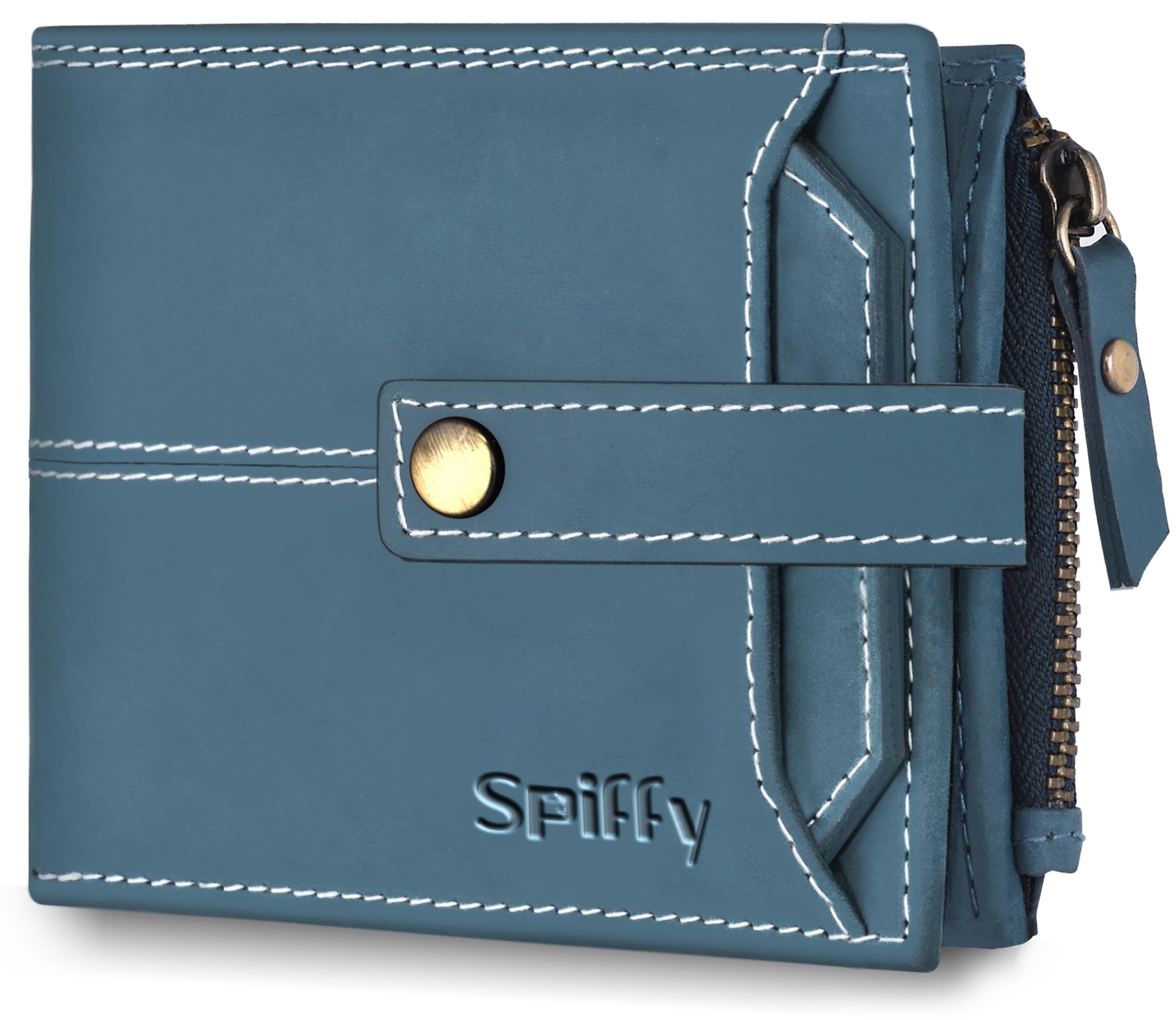 spiffy Blue Genuine Leather Wallet for Men | RFID Men Wallet, Slim Bifold Card Holder Wallet for Man with 12 Card Slots-picture-33