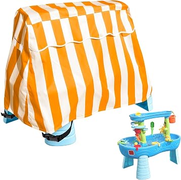 Kids Water Table Cover for Step 2, Outdoor Cover for Water Table Rain Showers Splash Pond Water Table Toddlers 1-3, Waterproof Dust Proof Anti-UV Water Table Accessories-Cover OnlyYellow