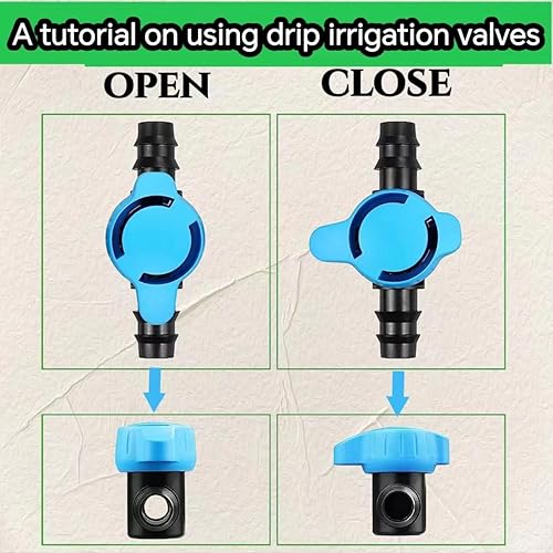 Miniatura 4 de Paquete de 6 válvulas de púas para riego por goteo de 12 pulgada, piezas de línea de goteo, válvula de cierre de 12 pulgada para tubos de riego por