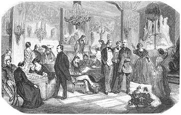 Posterazzi Nthe Grand Salon At The Hotel And Spa At Divonne France. Wood Engraving French 1856. Poster Print by, 18 x 24