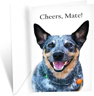 Prime Greetings Funny Dog Birthday Card Pun With Australian Shepherd, Made in America, Eco-Friendly, Thick Card Stock with Premium Envelope 5in x 7.75in, Packaged in Protective Mailer