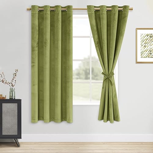 Miniatura 80 de DWCN Cortinas de Terciopelo - Cortinas de Ventana que Oscurecen la Habitación y Bloquean la Luz para Cuarto de Bebé, Dormitorio, Sala de Estar,