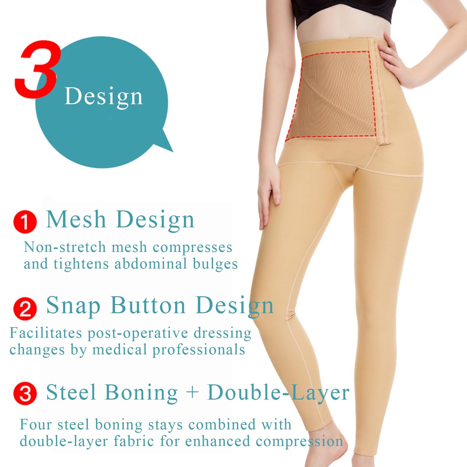 Collant Compressivi Post-liposuzione per Donna Leggings da Palestra Modellanti A Vita Alta con Effetto Contenitivo Sull'addome E Sollevante sui Glutei