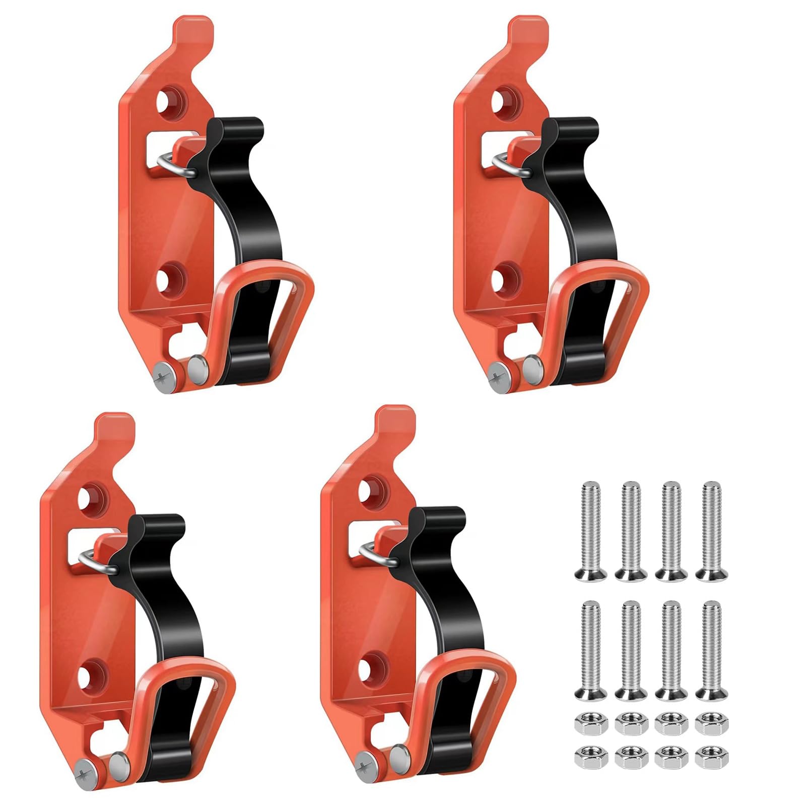 Schaufelhalterung für Dachträger 4 Stück, Metall Gummi Dachträgerklemmen mit Befestigungsschraube und MutternDachträger Klemmen Zubehör, Dachträger Zubehör Schaufelhalter Orange