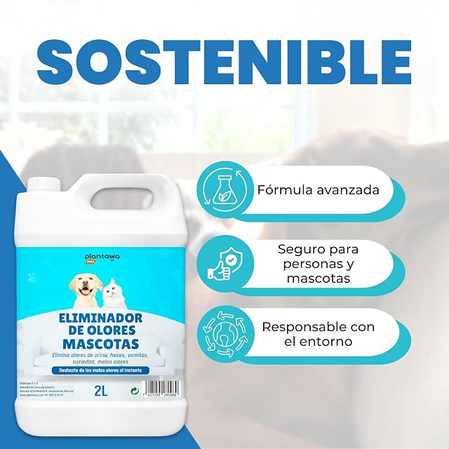Foto 5 de 7 de Eliminador de Olores Mascotas al Instante 2l. Neutralizador Enzimatico Olores Orina Heces Vómitos. Interior…