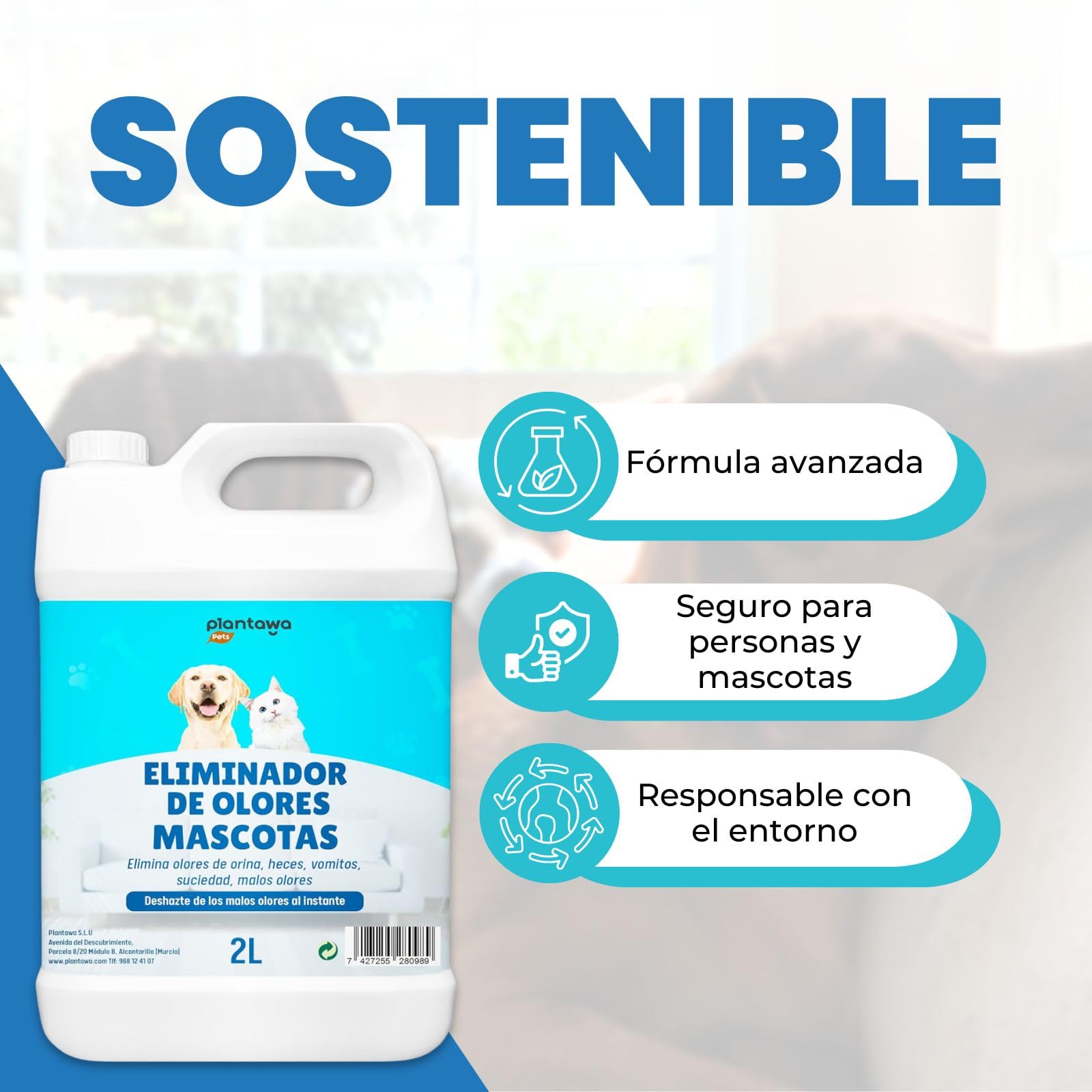Natychmiastowy odświeżacz powietrza 2L neutralizator enzymatyczny zapach mocz odchody wymioty wewnątrz i na zewnątrz, patio w ogrodzie. Antyzapachowy mocz psy koty. Detergent enzymatyczny dla psów.