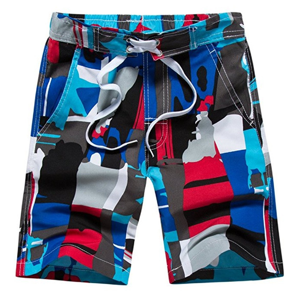Boys Swim Trunks Camouflage Quick Dry Beach Shorts Board Shorts with Mesh Lining