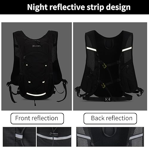 Miniatura 7 de DOJUNS Mochila de senderismo ligera Mochila de viaje 20L impermeable Mochila de senderismo Mochila de camping para hombres y mujeres (negro)