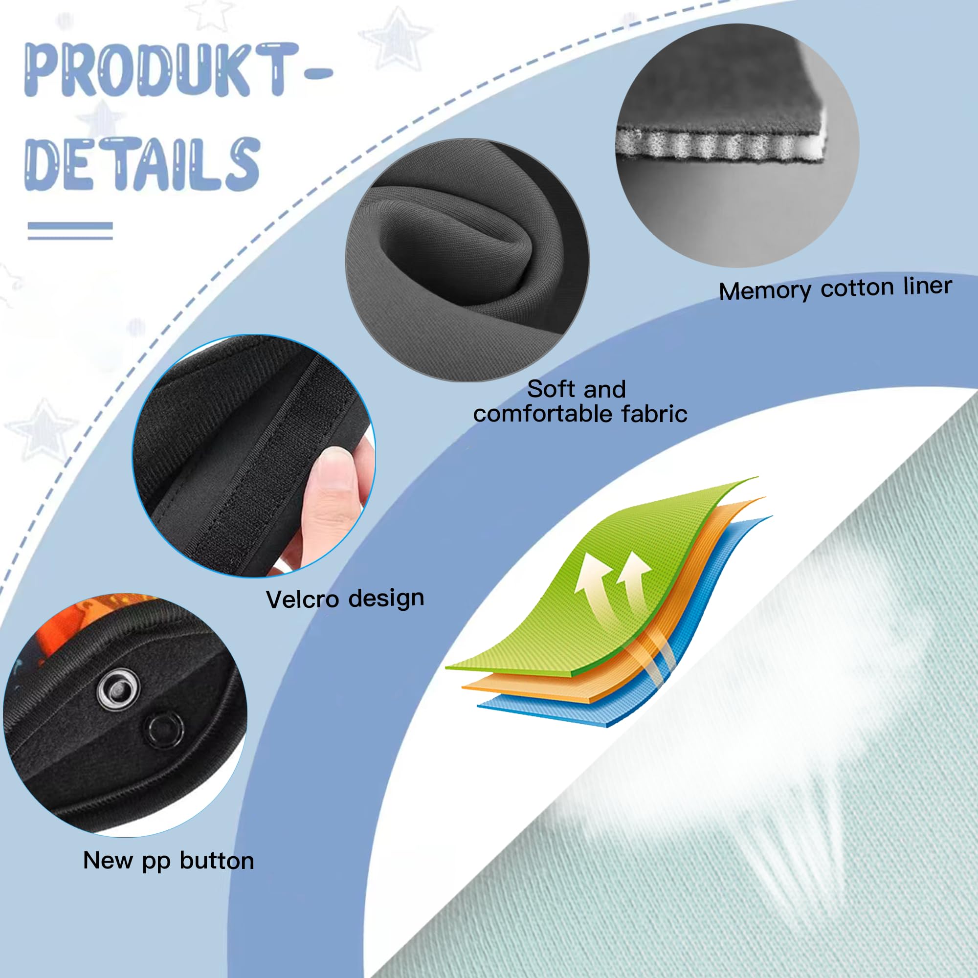 DreamsLink.LC Almohadillas de cojín para cuello y abdomen para niños, correas suaves y transpirables, soporte para asientos, cochecitos y sillas altas, accesorio de viaje hipoalergénico, flor