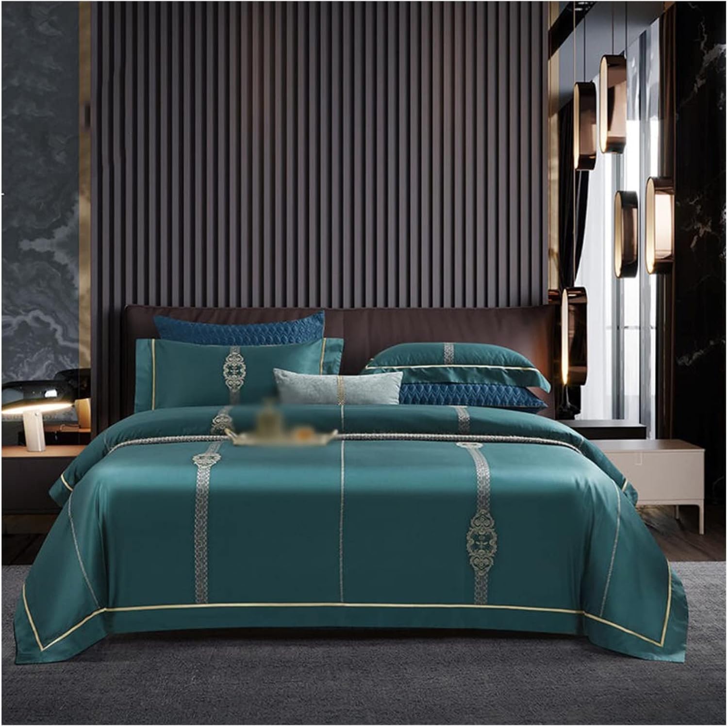 ストライプジャカードcloth カバーダブルクイーン4ピースコットン Bedding セットオールシーズン対応. (Color: A, Size: 1.8 * 2.0m)