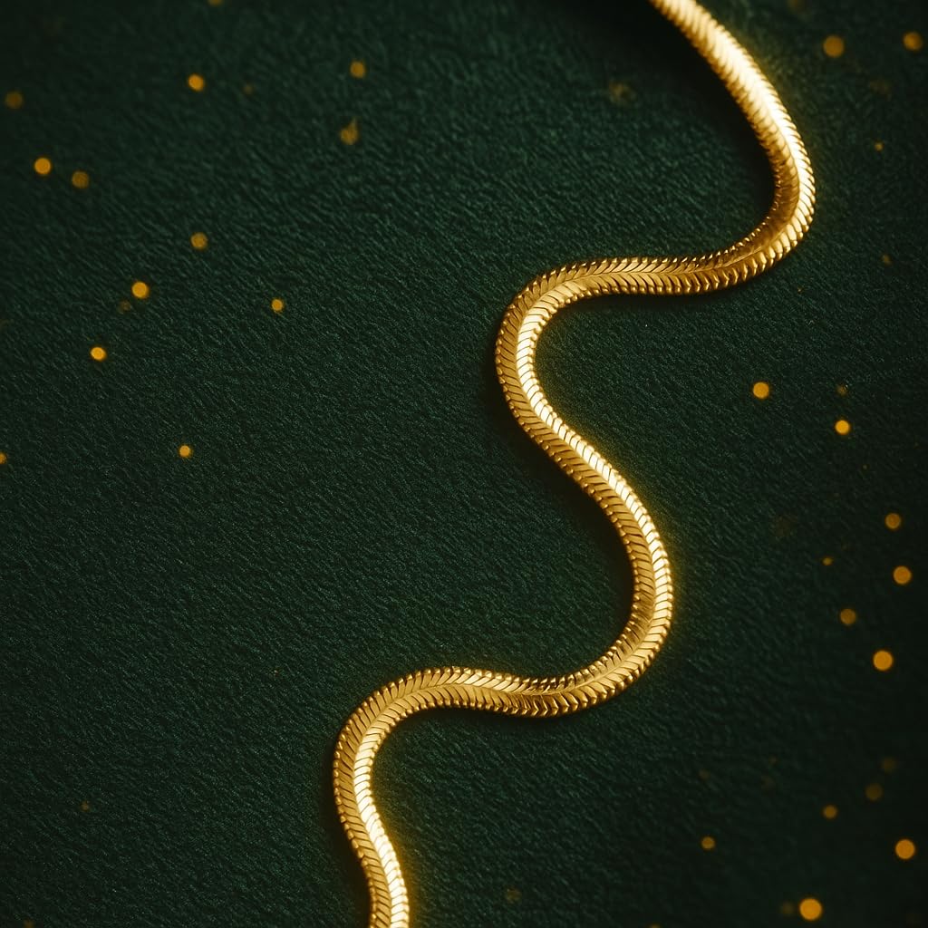 ZELYA GOLD kette 925/585 damen– Schlangenkette 3,5-4,3 mm breit, 45–60 cm Länge, collier gold- choker gold snak, goldene kette personalisiert, Echt Silber Schmuck Geschenk set