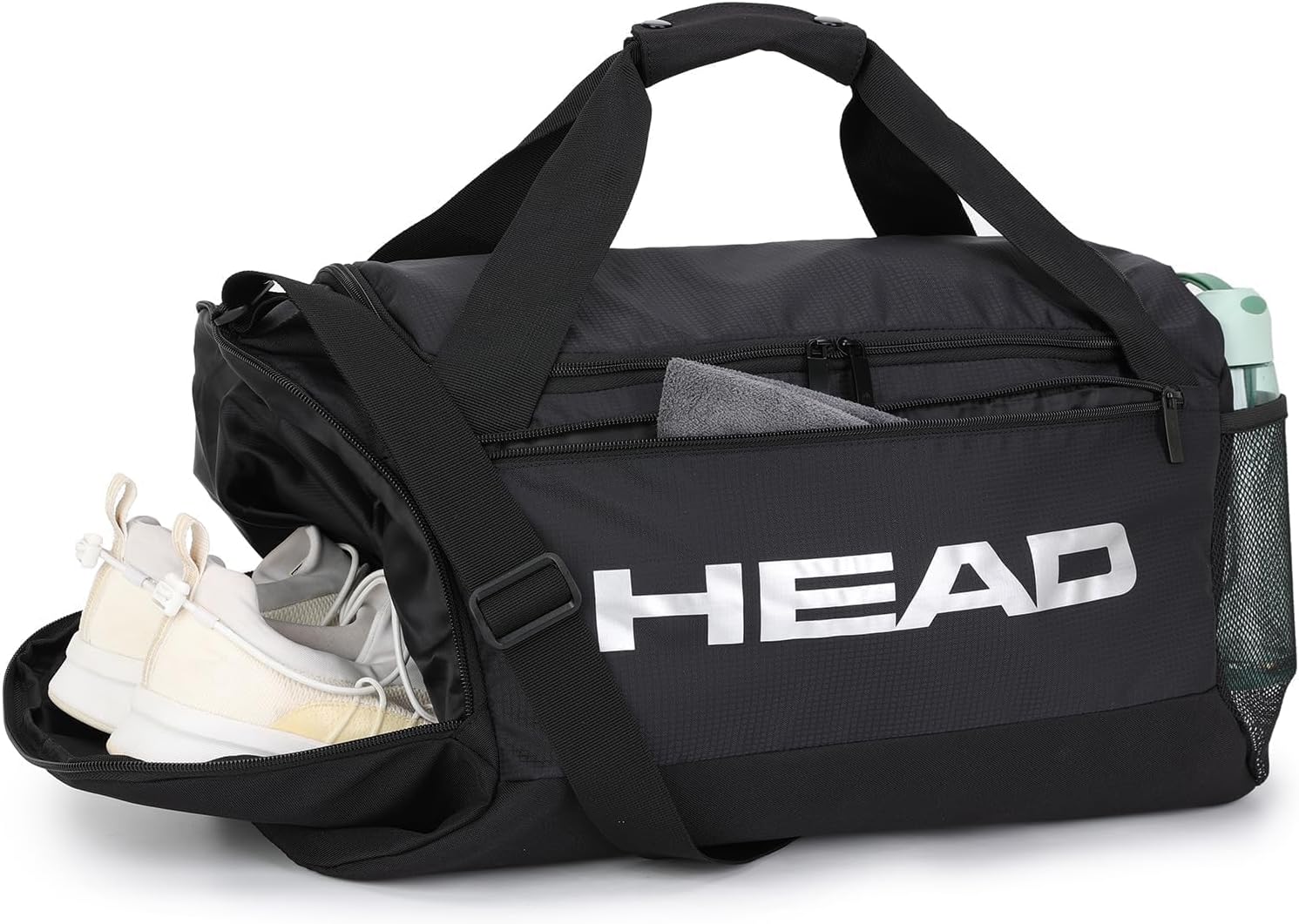 HEAD 45L Waterproof Tennis Duffel Bag for Men, Large Capacity Sports Gym Bags with Shoes Compartment & Wet Pocket, Lightweight Crossbody Duffle Bag for Workout/Fitness/Weekender/Overnight
