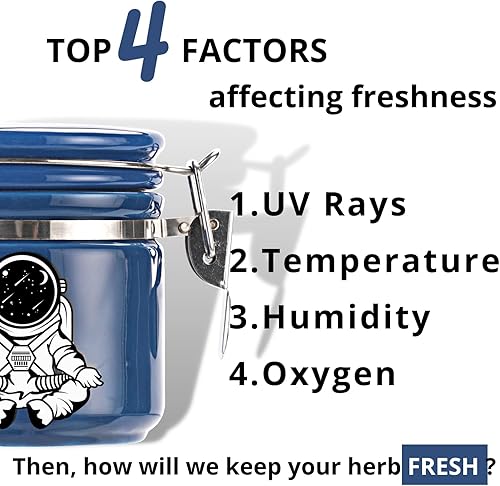 Miniatura 9 de KARCOOL Sun Moon Stash Contenedor de media onza (8.5fl oz), recipientes de cerámica con tapa de abrazadera, almacenamiento decorativo estético