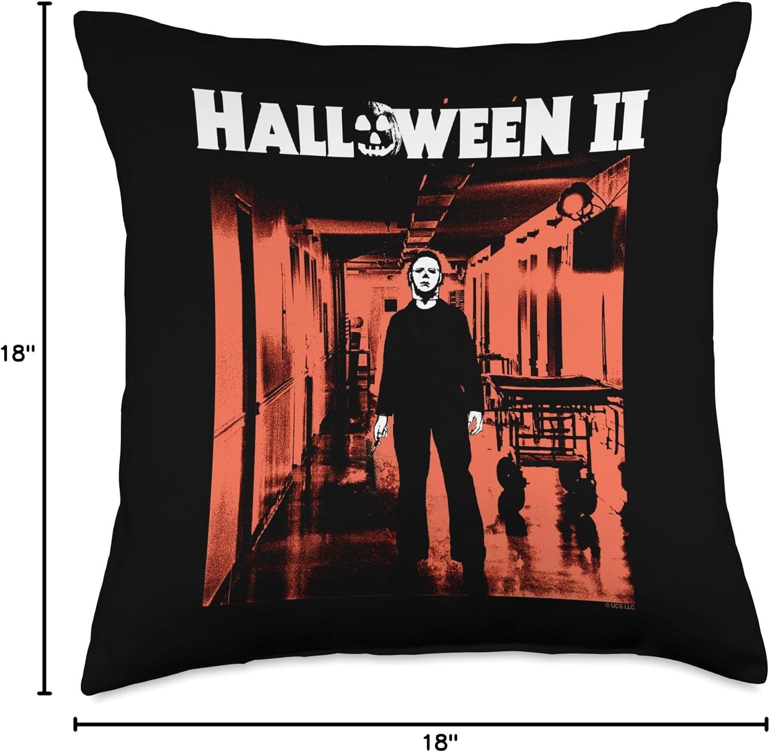 Halloween II Michael Myers Hospital Throw Pillow, 18x18, Multicolor
