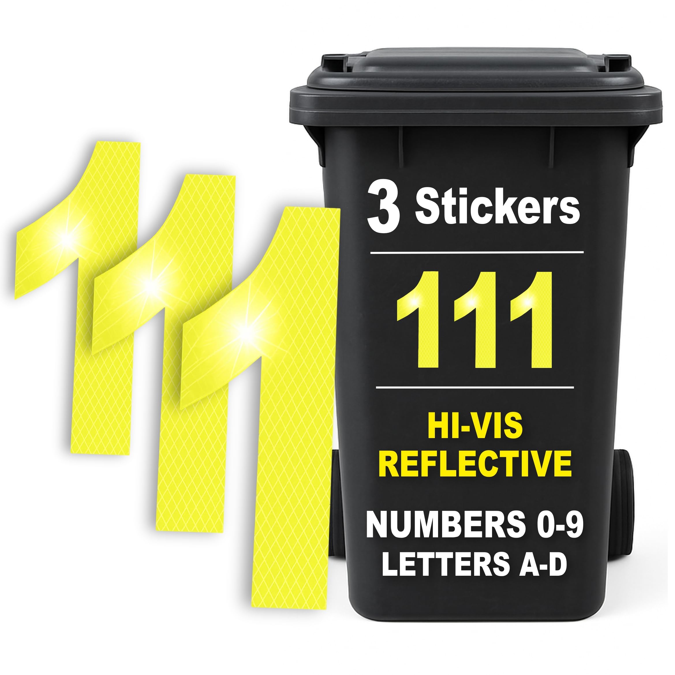 Bin Numbers Wheelie Bin Rubigo 3 X For S, 0-9, Dustbin Stickers Numbers ...