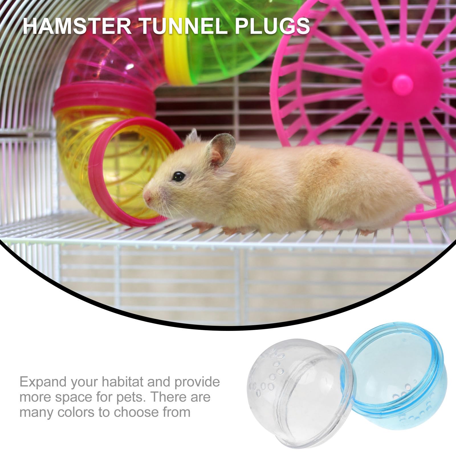 4 Stück Hamstertunnel Stopfen aus Kunststoff für Käfige