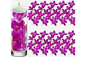 10 Pcs Captivating Floating Orchids: Adorn Candles and Centerpieces with Purple Elegance