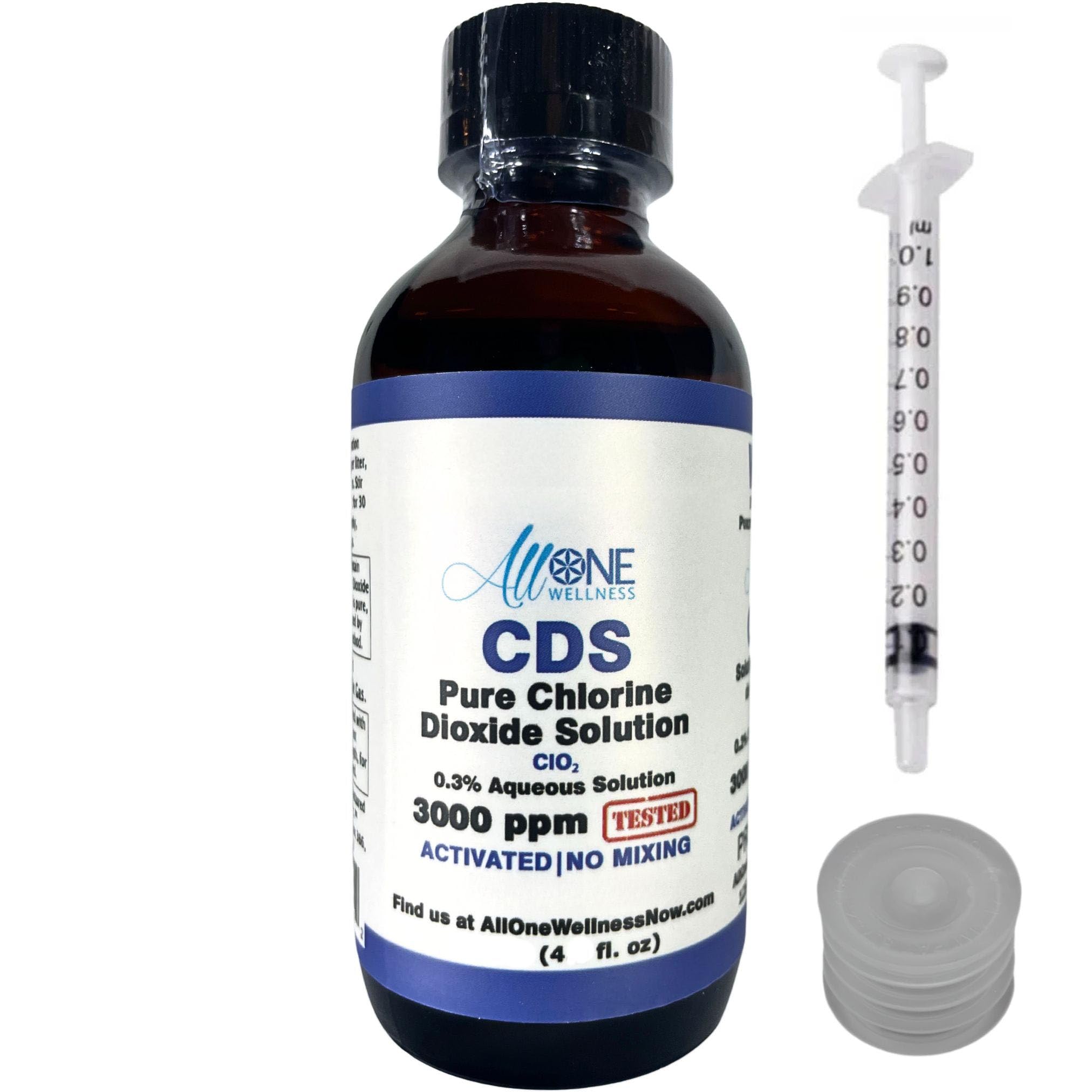 Chlorine Dioxide Pure CDS 3000 PPM ClO2 Glass Chlorine Dioxide Solution CDS 4 oz