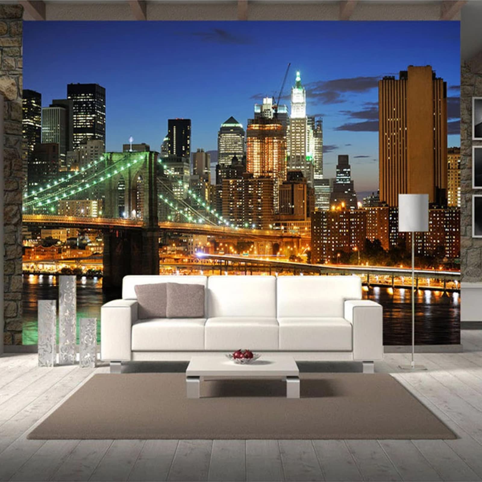 Papier peint 3d architecture lumineuse pour salon moderne et cosy