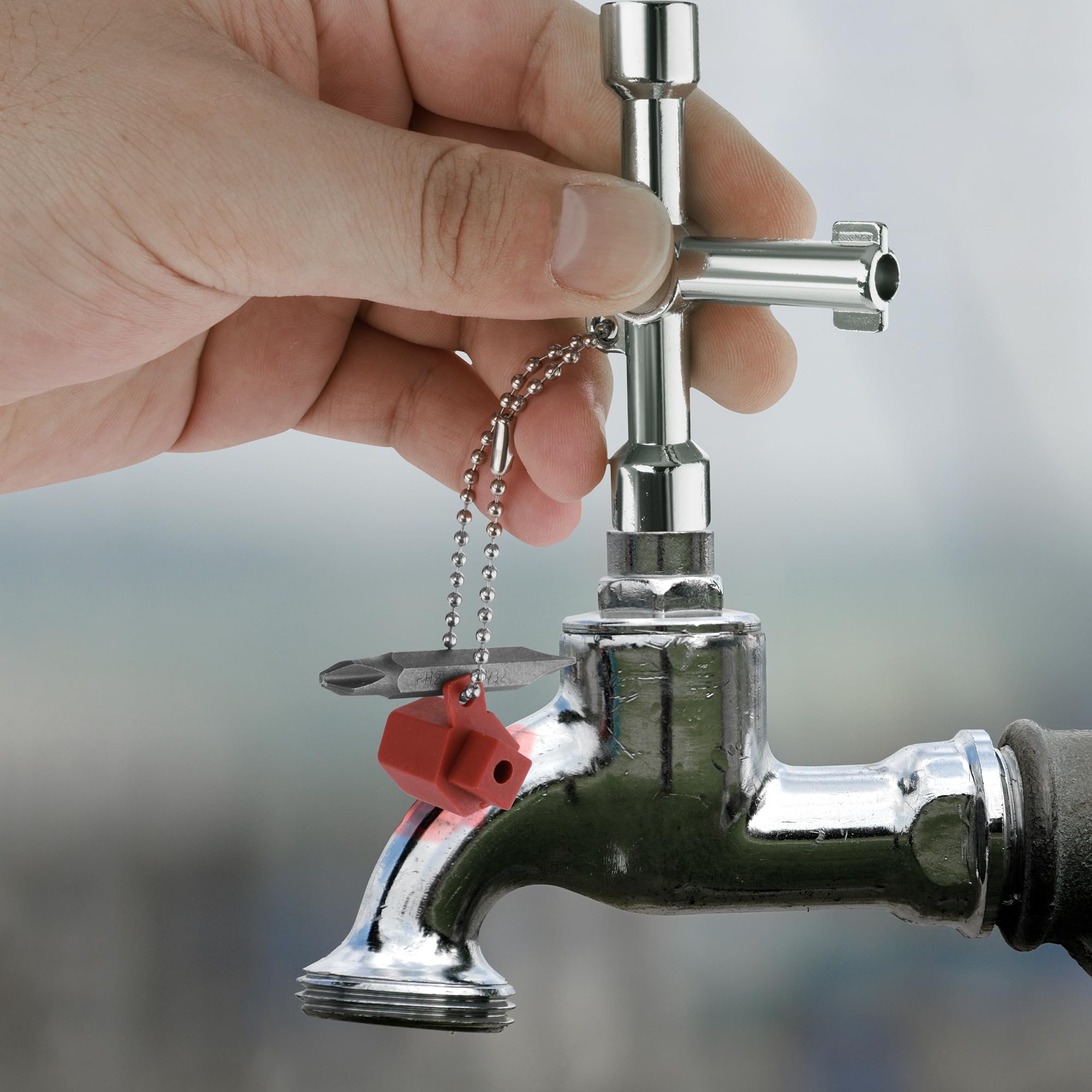 DURATECH 4 vie chiave di utilità multifunzionale con Punta, Chiave della scatola del contatore Chiave del gas per l'apertura del contatore del gas dell'acqua del gabinetto dell'ascensore elettrico