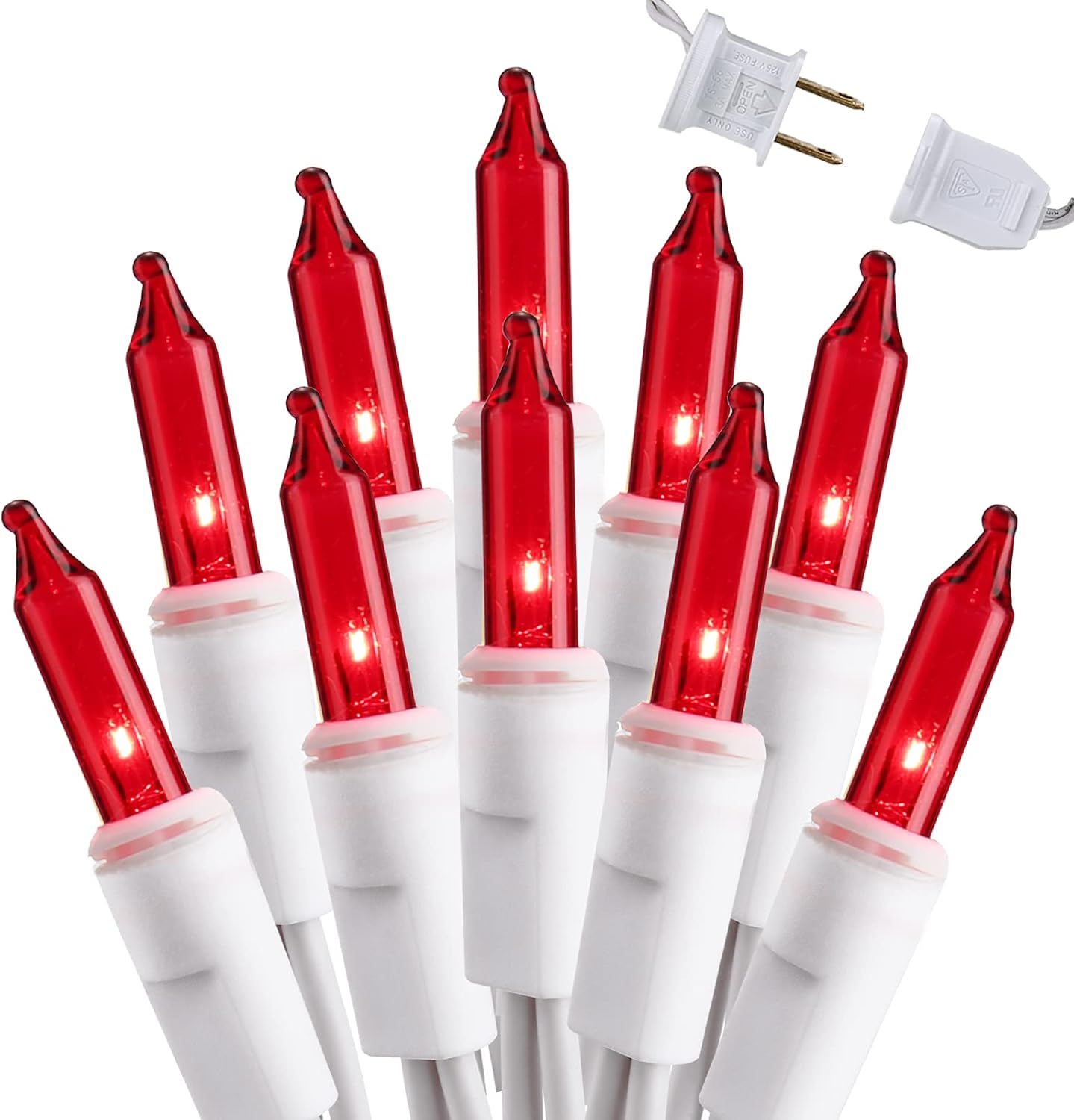 Brizled Christmas Lights, 600 Count 139.2ft Incandescent Mini Lights, Connectable 120V UL Certified for Xmas Wedding Bedroom Porch Decor, White Wire, Warm White