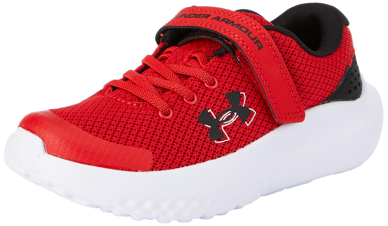 Under Armour Boys Boys' Pre-School Surge 4 Ac Running Shoes / Black / Black Red Size 2.5 Kids