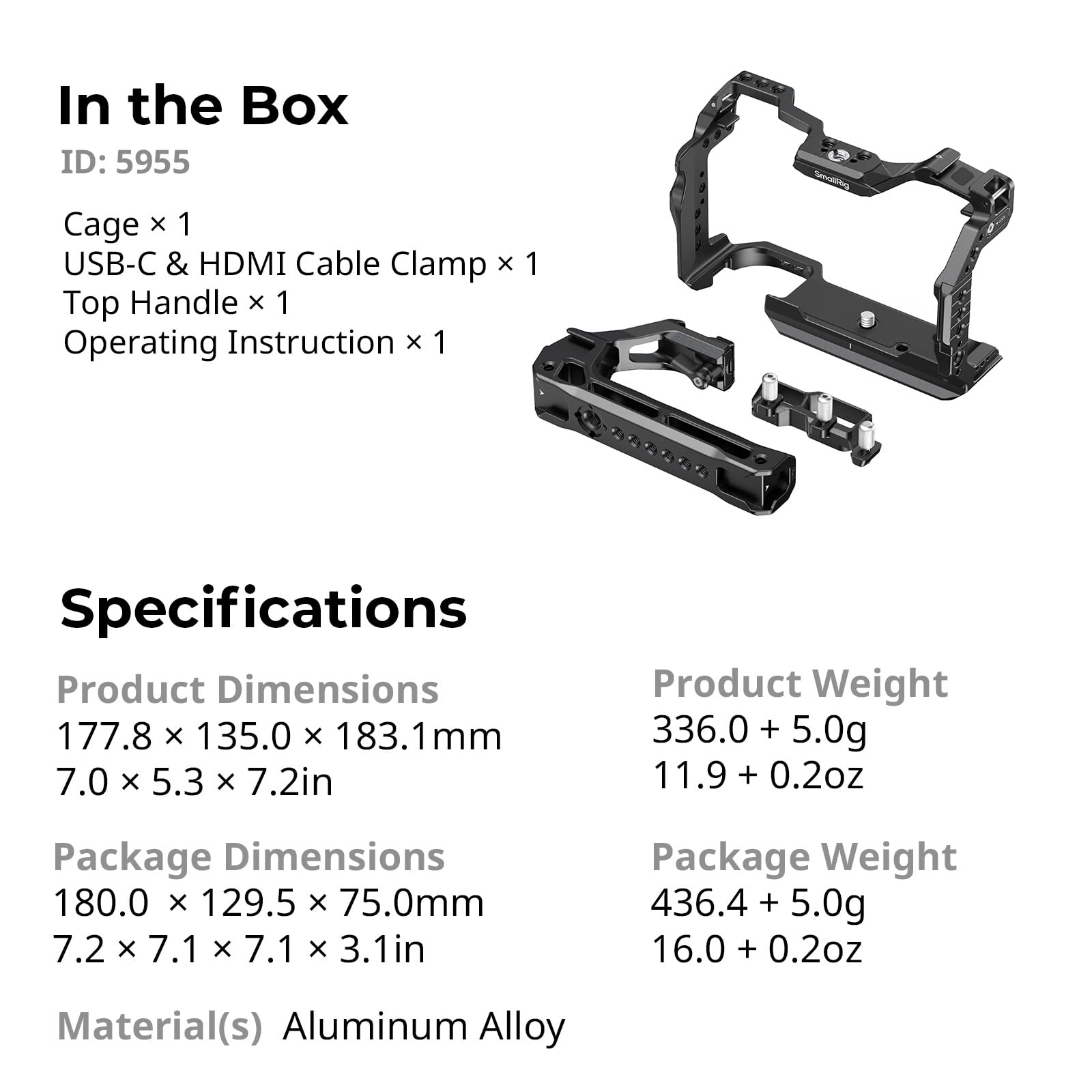 SMALLRIG Kit Cage R6 Mark III pour Canon R6 Mark II avec Poignée Supérieure et Serre-câble, Rails NATO HawkLock, Plaque de Dégagement Rapide Arca, Compatible avec DJI RS 3 / RS 3 Pro/RS 4 / RS 4 Pro