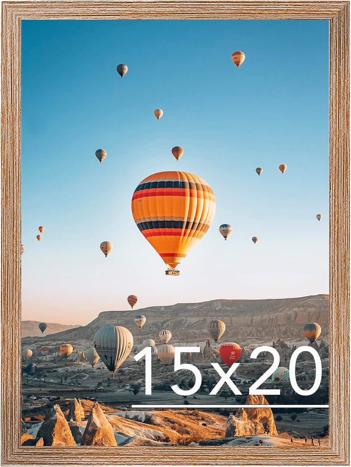 15x20 Picture Frame Rustic Brown for Poster Photo Picture, Horizontal and Vertical Formats for Wall Hanging, 15 x 20 Wall Gallery Poster Photo Frame for 15 by 20 Photos Posters, Rustic Brown Rustic Brown 15x20 inch
