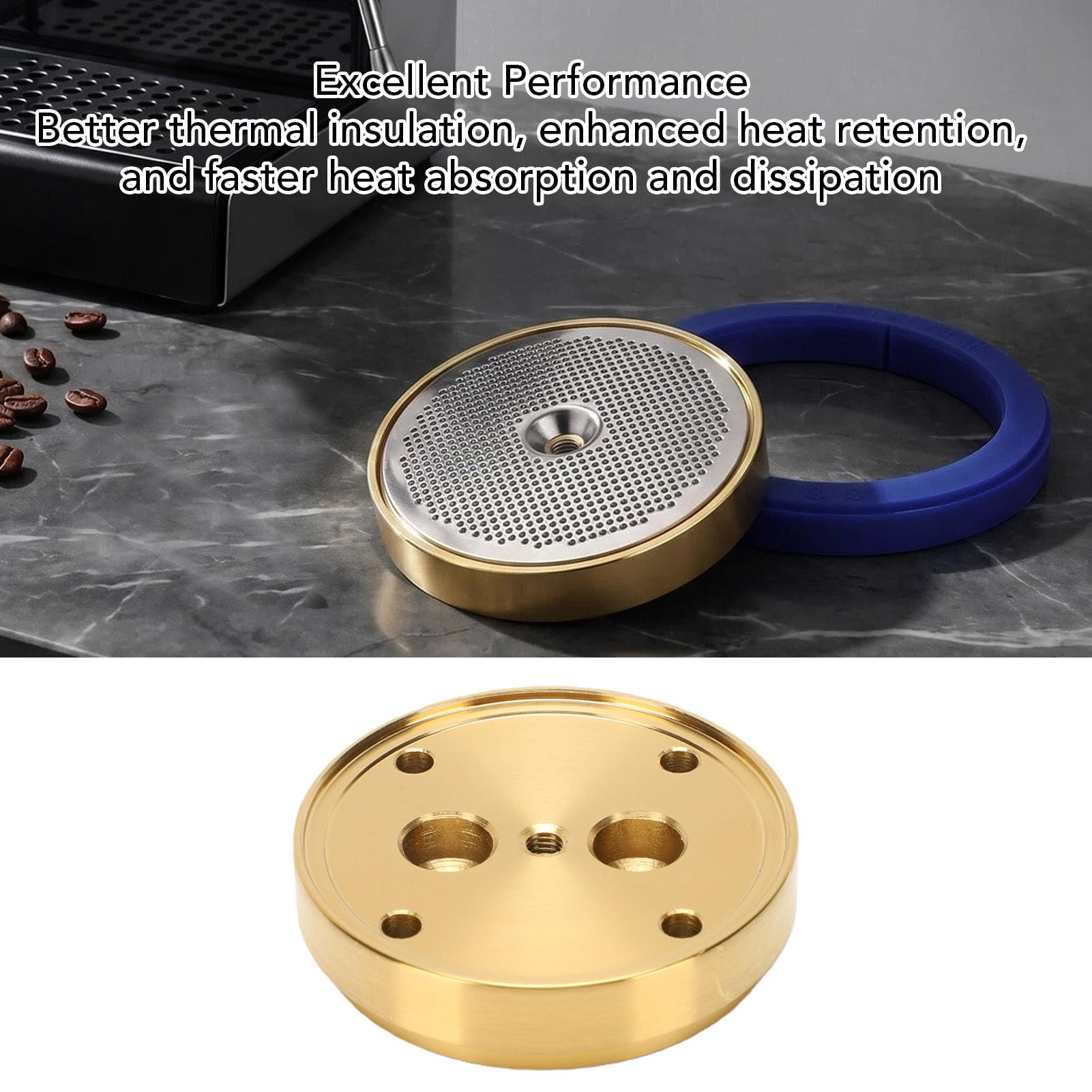 Focket Portafiltro Acciaio Inossidabile per, Doccia Caffe, Scaldacqua | Supporto interno per schermo doccia, testa di infusione a ritenzione del calore, sostituzione facile da installare, con 3