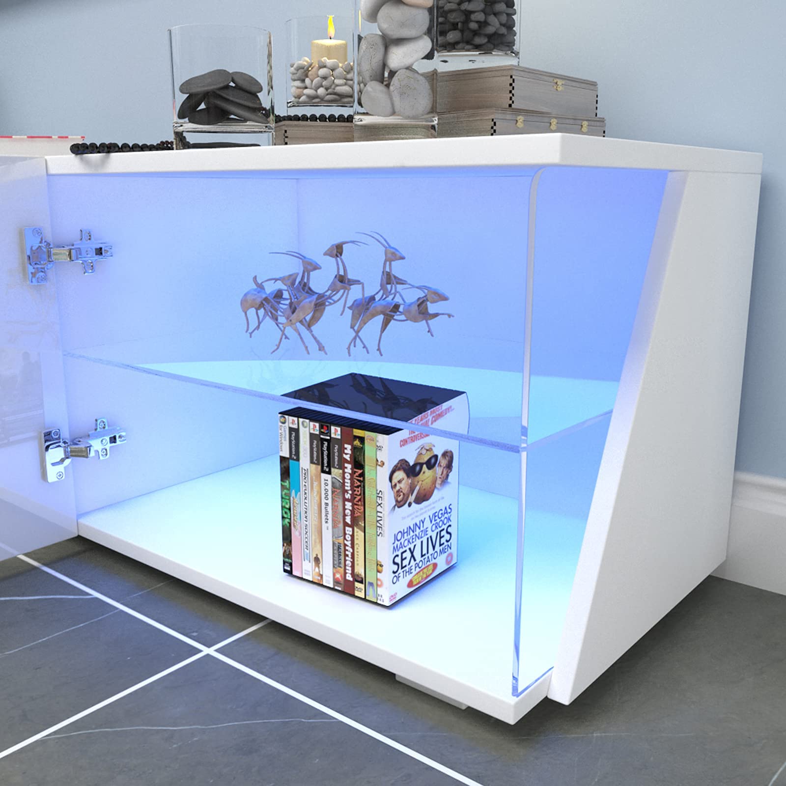 Dripex Mobile TV Mobile Porta Televisore con Illuminazione a LED 150cm