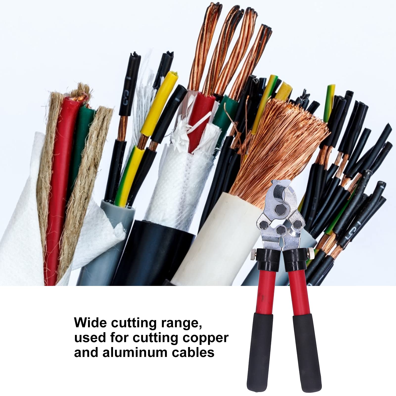 LK105 Cortador de cables profesional Herramienta de corte de cables de brazo largo de acero con alto contenido de carbono de alta resistencia con mango antideslizante para