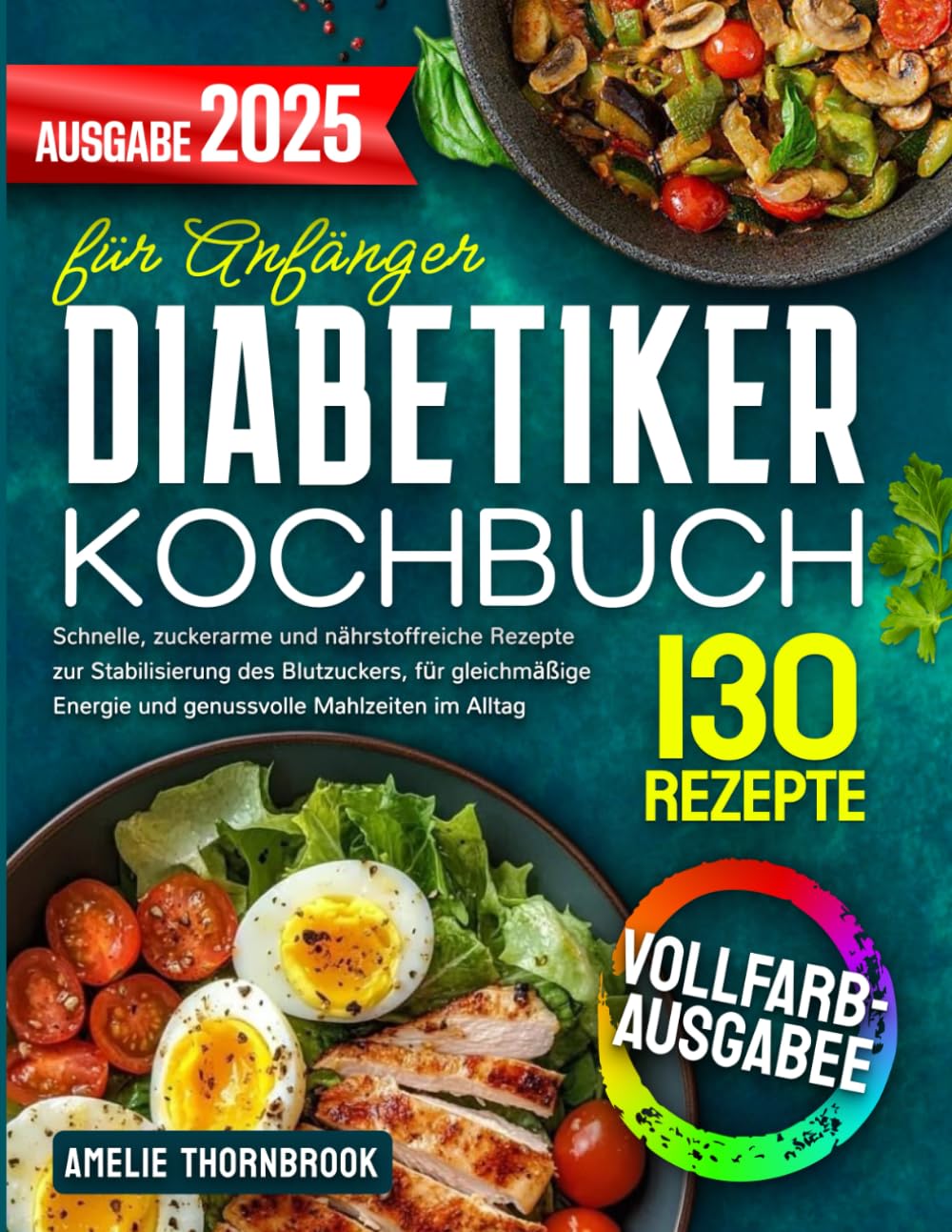 Diabetiker-Kochbuch für Anfänger: 130 schnelle, zuckerarme und nährstoffreiche Rezepte, die einen stabilen Blutzuckerspiegel unterstützen, Energie liefern und täglichen Genuss ermöglichen