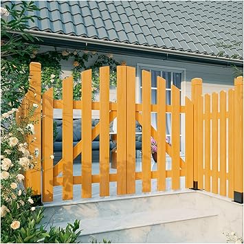 Outdoor Garden Gates,Heavy Duty Anti Sag Swinging Door Partition Door for Entrance Garden Fence for Square,Park,Easy to Install,B,Yellow,90x120cm