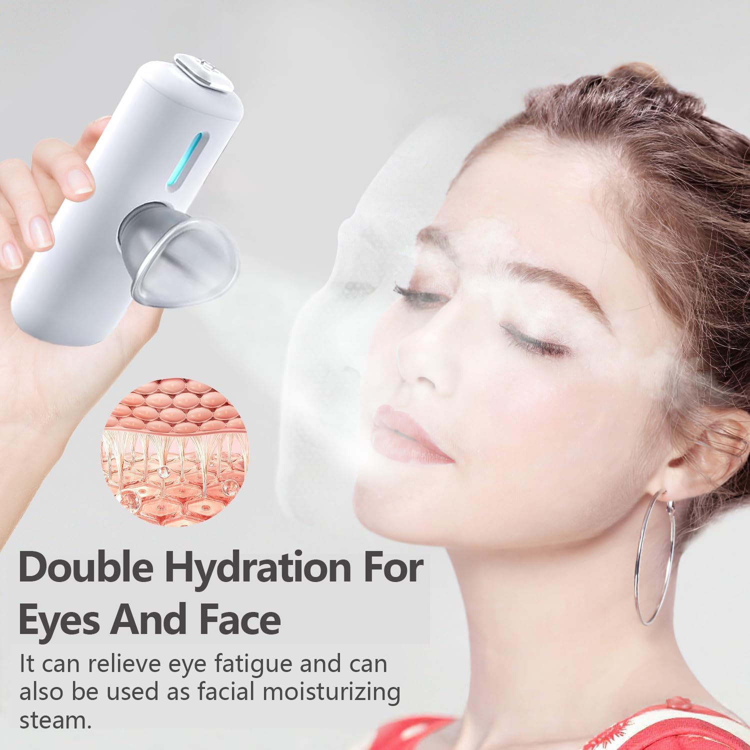 Nano Eye Mist Steam Sprayer Portable Compress for Relief Dry Eyes Eye Fatigue Products Heated Eyelid Eye Care SPA Nebulizer Device Mini Face Eye Moisturizing Cleaning Soothing Steamer-White Nano Eye Mist Steam Sprayer Portable Compress for Relief Dry Eyes Eye Fatigue Products Heated Eyelid Eye Care SPA Nebulizer Device Mini Face Eye Moisturizing Cleaning Soothing Steamer-White