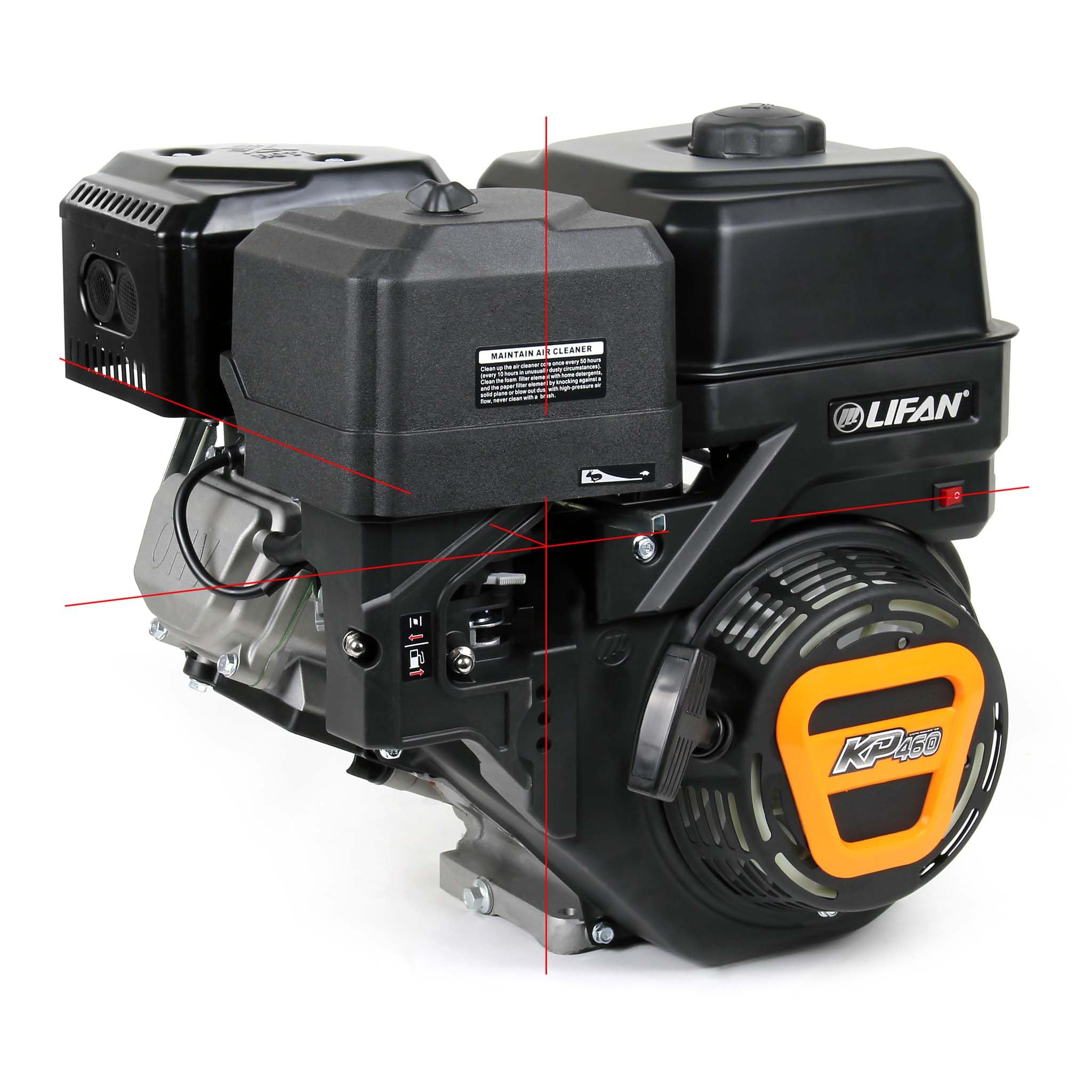 Wiltec LIFAN KP460 Moteur Essence 25mm 15,6 CV Monocylindre Plaques vibrantes et Machines de construction Engins de chantier Moteur 4 temps refroidi par air