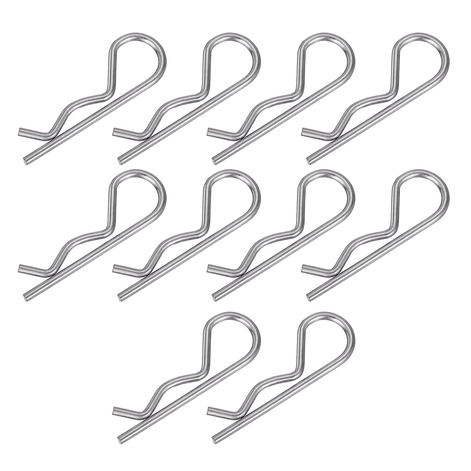 GTYLF 10pcs Ear Shaped Spring Cotter Pins Assortment set Steel Hairpin Clips Spring Cotter Pins set for Hitches Pin Locking S