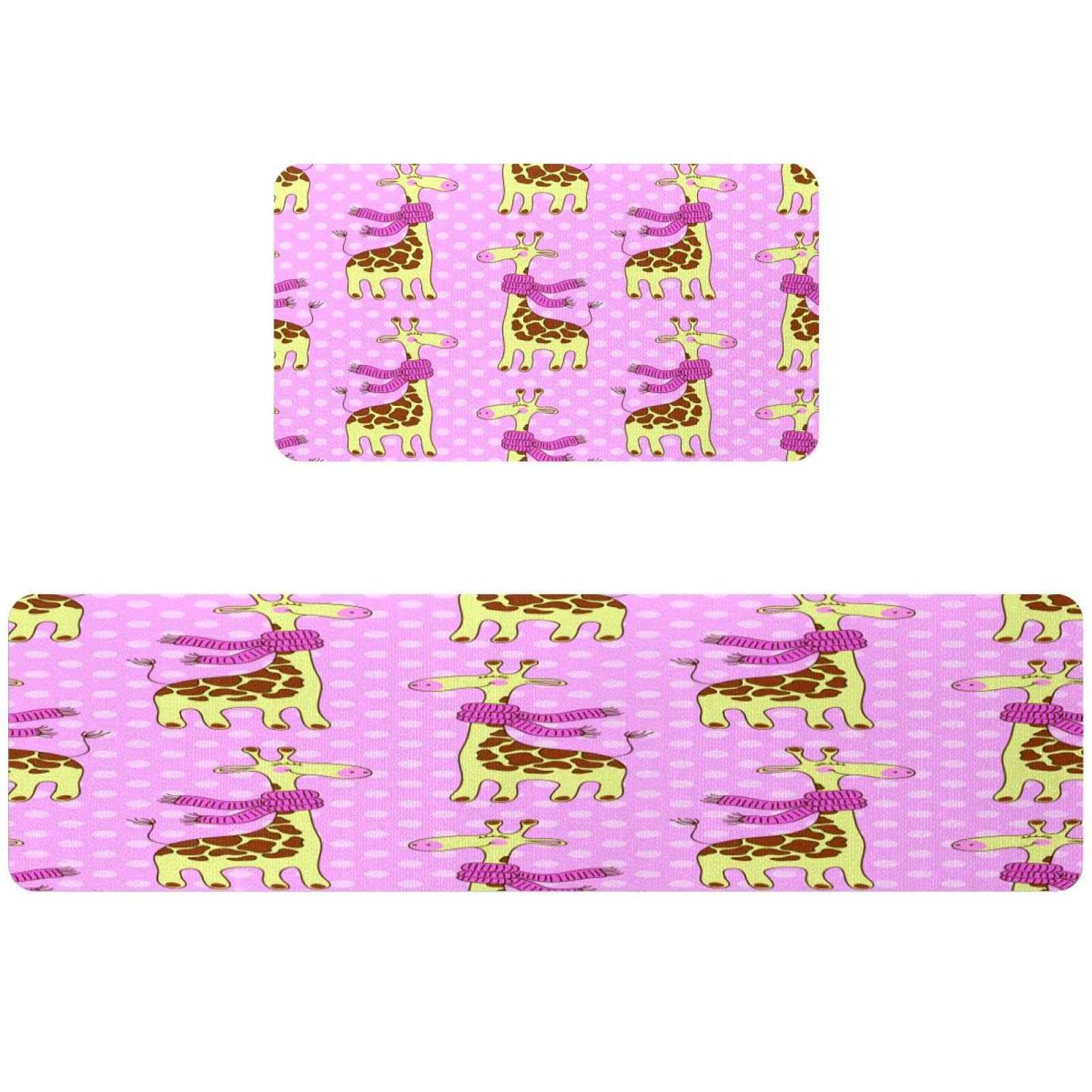 Tapis de cuisine girafe souriante pour apporter de la joie dans votre espace buanderie