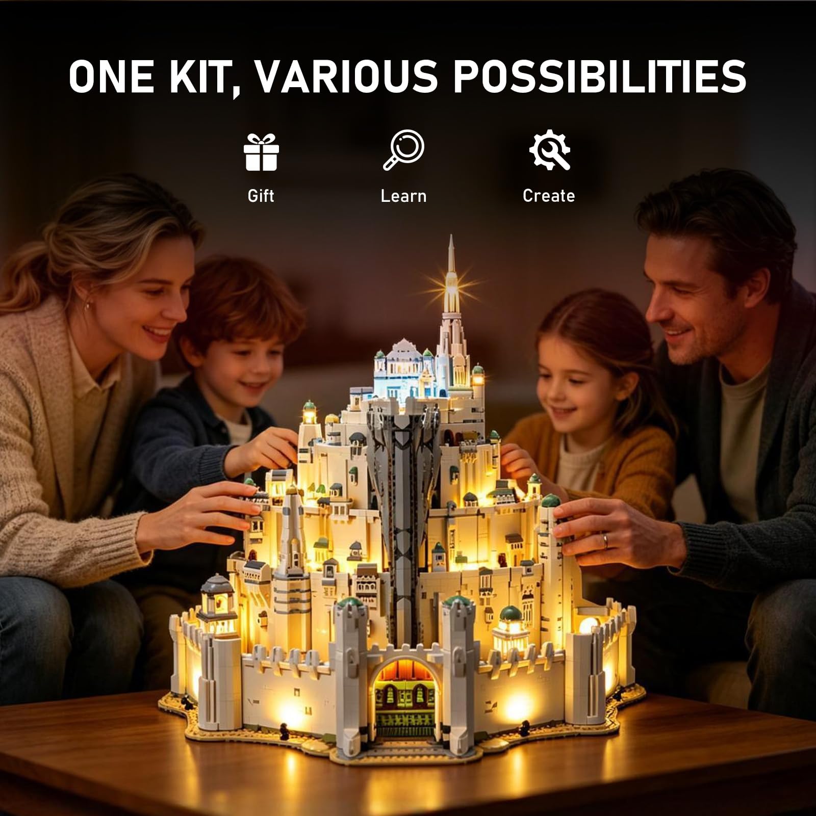 BRIKSMAX LED Beleuchtung für LEGO Icons Der Herr der Ringe: Minas Tirith 11377, kompatibles Licht set für Bausteine