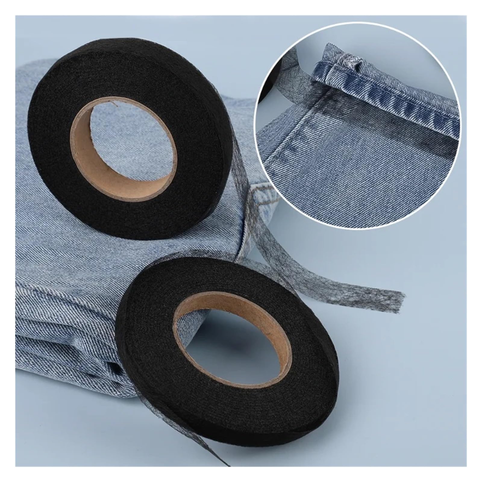 Säumband Bügelband zum Bügeln, 60M Hosen Selbstklebendes Kantenkürzklebeband DIY Jean Kleidung Länge kürzen Werkzeuge for Haushalt Nähzubehör Saumband(White,2cmx60m)