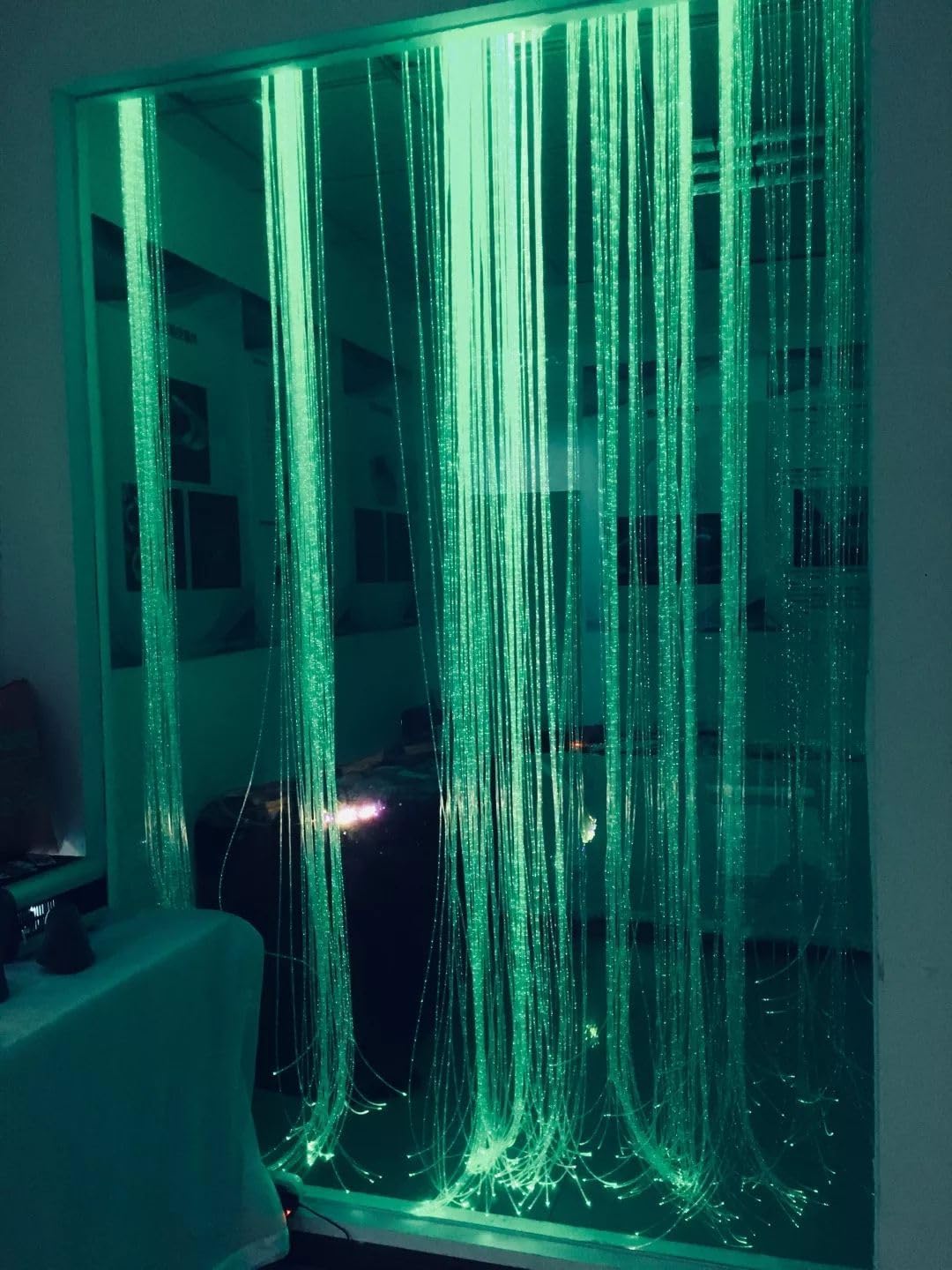 AKEPO 6W RGBW Fiber Optic Curtain Lights Kit, Waterfall Curtain Light for Home Decoration with Flash Point Fiber Optical Cables 200 Strands 0.03in/0.75mm 6.5ft/2m